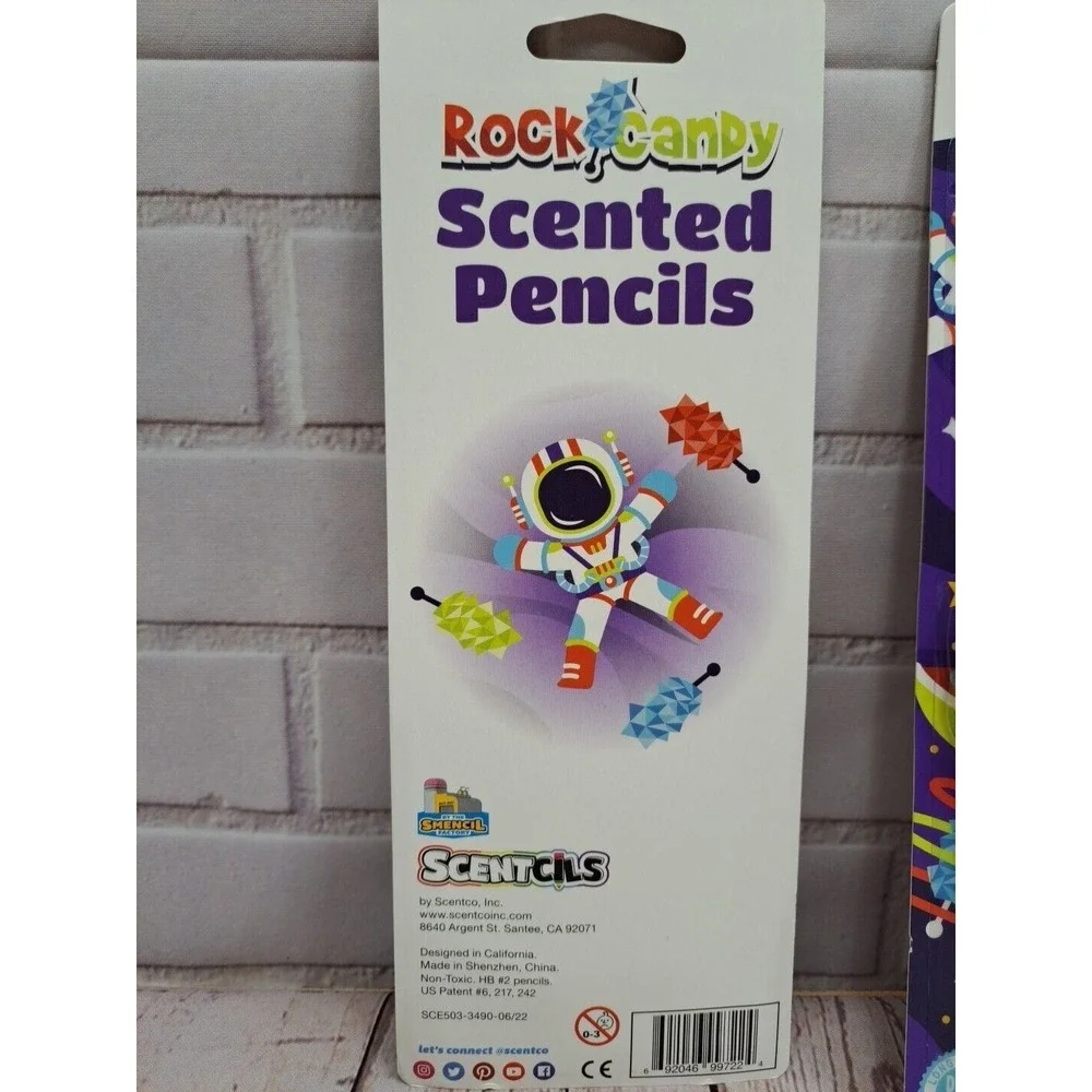 2 Pack Lot, 10 Pcs, Scentcils Premium #2 Rock Candy Scented Pencils Space Theme
